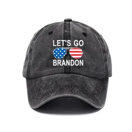 Partyhüte Let's Go Brandon FJB Dad Beanie Männer Frauen Lustige Kappe Bedruckte Baseballkappen Gewaschener Baumwoll-Denim Verstellbarer Outdoor-Hut HY0236