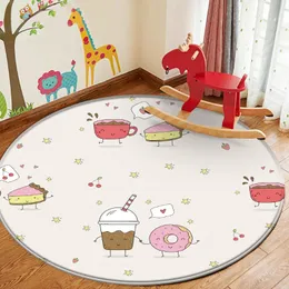 Carpets Real Tapis 2022 Fashion Rug Children's Non-slip Flannel Carpet Animal Pattern For Baby Play Round Room