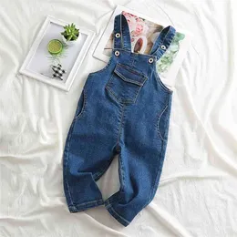 Весенние джинсовые комбинезоны детские брюки для девочек малыш мальчика джинсы S 210528