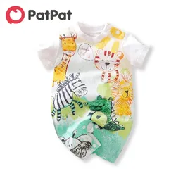 Arrivo Estate e primavera Baby Animal Print Body One Piece Colorful Ragazzi Ragazze Vestiti 210528