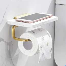 Marmurowy Rower Ręcznika Papier WC Wiszący Pudełko Półka Telefon komórkowy Półka Łazienka Akcesoria Szczotkowane Gold Bar 210720