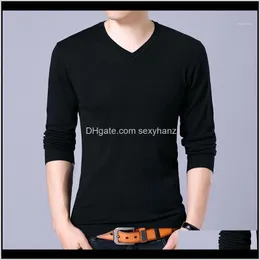 Abbigliamento Abbigliamento Drop Delivery 2021 Autunno Inverno Moda Uomo Maglione Solido scollo a V Uomo lavorato a maglia sottile Top Cashmere Lana Maglioni maschili e pull