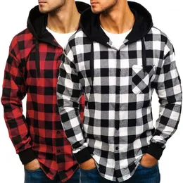 Men's Hoodies & Sweatshirts 2021 Chemises Automne Mode Dcontract Carreaux En Coton Manches Longues De Haute Qualit Pull Capuche Hiver Hommes