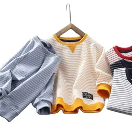 VIDMID Boys sweatshirt cotton spring and autumn wear foreign style children's striped Pullover Tops boys clothes P767 211029