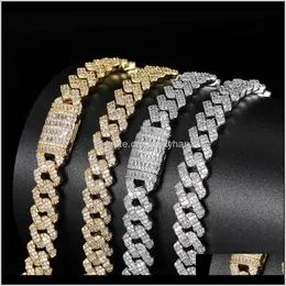 Chokers Wisiorki Drop Delivery 2021 10mm Szerokie Hip Hop Micro Better Cubic Cyrkonia Bling Iced Out Square Cuban Miami Link Necklaces