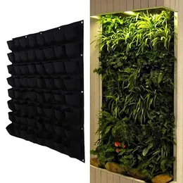 Fioriere Vasi Colore nero Appeso a parete Sacchetti per piantare 36/72 Tasche Grow Bag Fioriera Giardino verticale Vegetale Forniture per la casa