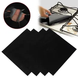 Mats & Pads 4PCS Universal Stove Burner Covers Protector Sheets Oven Liner Reusable Glass Fiber Gas