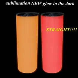 sublimation 20oz glow in the dark tumbler new color straight tumblers with Luminous paint Luminescent magic skinny cup