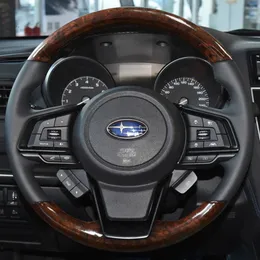 Suitable for Subaru Forest People XV Aohu Lishi Modified Mahogany Grain Leather Hand Sewn Steering Wheel Cover