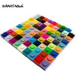 Placca sfusa SmartAble Plate 1x1 Building Block Parts 80 Colors for Pixel Art QR Code Toys for Mosaic Compatibile 3024 2300pcs / lot Q0624