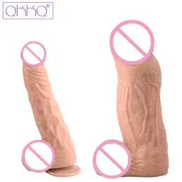 Qkkq tjock stor kuk penis realistisk dildo sexiga leksaker för kvinnor par sucker konstgjorda klara vener onanator shop