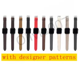 Luxo Designer Watchbands Watch Band 42mm 38mm 40mm 44mm iWatch 2 3 4 5 bandas pulseira de couro pulseira de moda listras de relógio O007