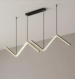 Nowoczesne lampy wisiorek LED Light for Home Salon Dining Kitchen Creative Strip Wiszące Zawieszenie Oświetlenie Oprawy