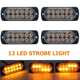 Emergency Lights 4/6/12 Leds Strobe Stroboscope Warning Side Marker Blinking Amber LED Light Bar Flash Good 12/24V