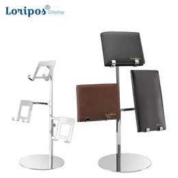 Stainless Steel Wallet Shelf Table Purse Display Stand Adjustable Height Purse Display Rack Metal Storage Bracket Orgaziner Prop