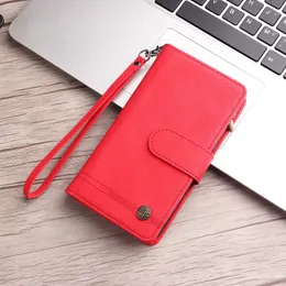 Zipper Wallet Phone Cases for iPhone 14 13 12 11 Pro Max XR XS X 7 8 Plus - Pure Color Skin Feeling PU Leather Flip Kickstand Cover Case with Coin Purse and Hand Strap