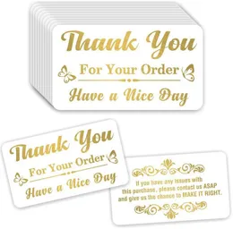 white card Adhesive Stickers Greeting Cards 50pcs Pink Thank You For Supporting My Small Business Card Thanks Appreciation Cardstock Sellers Gift 5*9cm