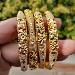 Bangle 4cs Bride 24k Gold Color Dubai Bangles For Women Bijoux Africaine Bracelets Jewellery Wedding Jewelry Party Gifts