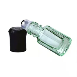 3/6/10/12 ML Octagonal Glass Bottle with black Lid, Roll on Bottle, Perfume Roller Bottles