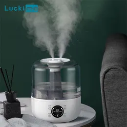 3000ML Home Smart Air Humidifier Remote Control Office Essential Oil Aroma Diffuser Timing Mist Adjustable Double Ports 210709