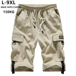 Pantaloncini estivi Men Cargo Brand Breve Bermuda Hombre 6xl 7xL 8xl 9xl Mens Corto Hip Hop Hiphop Boys Cotton Casual Adolescenti Ropa 210806