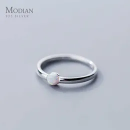 Opale colorato minimalista di moda per le donne Anello semplice in argento sterling 925 Accessori per gioielli in stile coreano 210707