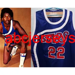 22 Moses Malone All Stars Bule White Basketball Jersey Stitched Custom Analy Number NCAA XS-6XL