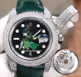 12 Style Luksusowe zegarki Dr 40mm Blaken 904L Steel Diament ETA2836 Automatyczne męskie zegarek Sapphire Black Dial Skórzany pasek Diamenty Klamry Gents Ręczne