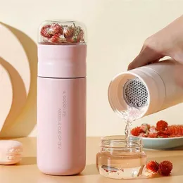 Tea Infuser Vacuum Flask 300ml Insulated Cup 316 Stainless Steel Tumbler Thermos Bottle Travel Coffee Mug Termo Acero Inoxidable 211109