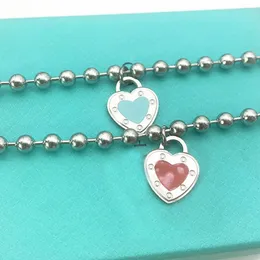 15mm heart bracelets women beaded chain on hand stainless steel couple fashion blue pink green red Valentines day gifts for girlfriend accessories wholesale