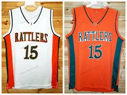 Retro personalizado demarcus cousins #15 casteiros camarões de basquete da escola costurada laranja branca s-4xl e número de qualidade superior