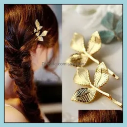 Hair Clips & Barrettes Jewelry Europe Fashion Women Girl Leave Barrette Hairpin Clip Headdress Pin Aessories S367 Drop Delivery 2021 Mgz50