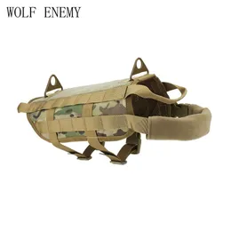 Arnês de treinamento tático para cães militar Molle V-elcro conjuntos de colete casaco 4 cores XS-XL jaquetas de caça