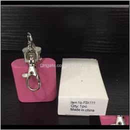 Flasks Pink Color Portable 1Oz Stainless Steel Flagon With Keychain Mini Alcohol Hip Flask Accessories C0761 Hjb7V Boqgo