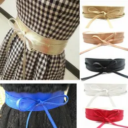 Cinture 2021 Moda Donna Cintura in vita Fibbia elasticizzata Fiocco Cintura ampia in pelle con corsetto elastico