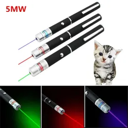 5MW LED Laser Pen Pet Cat Toy Red Dot Light Sight 530nm 405nm 650nm Interaktiv Laser Pen Pointer Cat Leksaker Electric Laser Pointer Pet Supplies