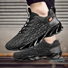 Luxury-THRILLER Men's spring and summer large size blade sports running shoes breathable fashion all-match casual mesh hollow trend