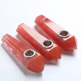 Rode brokaat voeg zeshoekige smeltende steen speciale pijp mode stijl met filter kristal fabriek directe verkoop