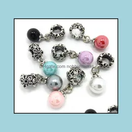 Alloy Loose Beads Jewelry Brand Mix Color Pearl Pendant Big Hole Fit European Bracelet And Necklace Diy Drop Delivery 2021 Mykub