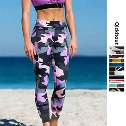 Sexig hög midja fitness tryckta leggings kvinnor träning push up legging mode bodybuilding jeggings byxor 210925