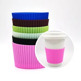 6 Färger Anti-Scalding Silikon Muggar Kopphållare Verktyg Glas Vattenkoppar Non-Slip Isolering Hållare