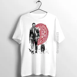 Unix T Shirt Men Guys John Wick och Dog Akvarell Tryckt Konstverk Homme Tees Hip Hop Streetwear 210629