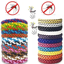 DIY Braid PU Leather Bracelet Mosquito Repellent Bracelets Anti-mosquito Wristband Bangle Ropes Braid Insect Repellent Pest Control Bug Protection Straps A5904