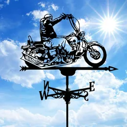 Novelty Items -Weather Vane Spinner Motorcycle Weathervane For Garden Yard Decoration Metal
