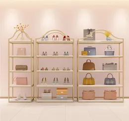 Commercial Furnitures Shoe store rack display shelf landing shop combination creative clothing multi-layer shoes racks