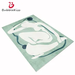 Bolha beijo arte abstrato tapetes para menina quarto nórdico linha geométrica padrão casa sala de estar decorativa cristal de veludo tapetes 211026