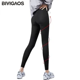 Bivigaos Micro Pressure Sharkskin Legging Black Fitness Shaping Hip Lifting Skinny Slim Sport Workout 211108