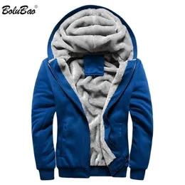 Bolubao Mode Märke Herr Jackor Höst Vinter Män Plus Velvet Tjockning Man Casual Hooded Coats 211126