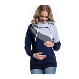 HGTE Casual Hoodies Sweatsgurts Women Maternity Nursing Pullover Breastfeeding For Pregnant Women Mother Breast Feeding Tops 210909