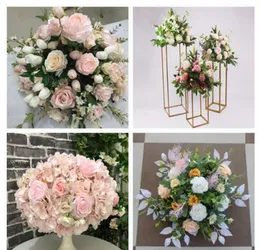 2021 Özel İpek Gül Yapay Çiçekler Topu Centerpieces Baş Düzenleme Dekor Yol Kurşunu Düğün Backdrop Masa Çiçek Topu için